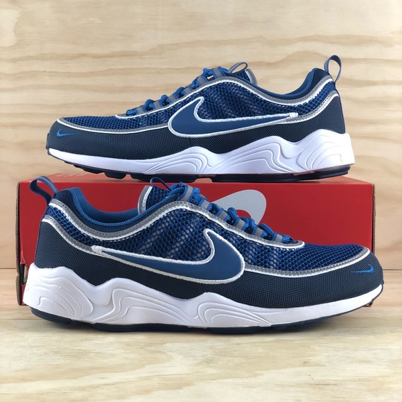 nike spiridon blue and white